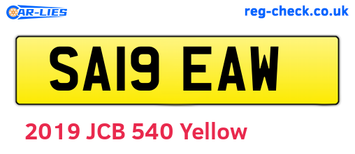 SA19EAW are the vehicle registration plates.