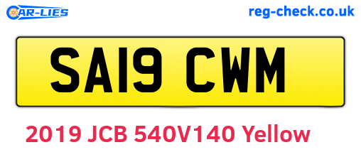 SA19CWM are the vehicle registration plates.