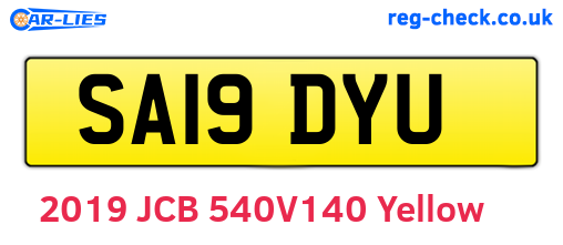 SA19DYU are the vehicle registration plates.