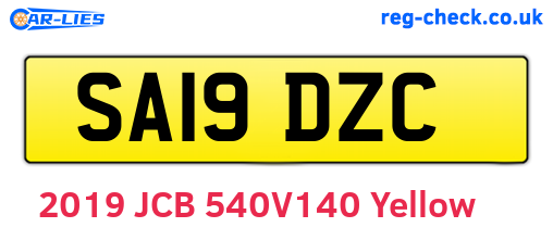 SA19DZC are the vehicle registration plates.