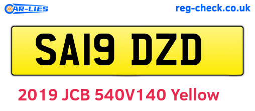 SA19DZD are the vehicle registration plates.