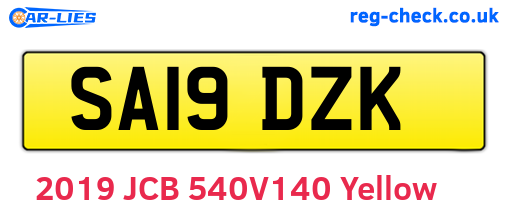 SA19DZK are the vehicle registration plates.