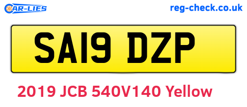 SA19DZP are the vehicle registration plates.
