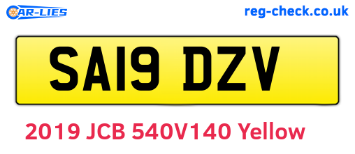 SA19DZV are the vehicle registration plates.