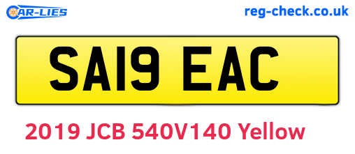 SA19EAC are the vehicle registration plates.