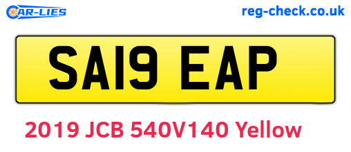 SA19EAP are the vehicle registration plates.