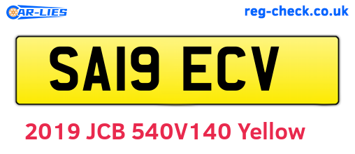 SA19ECV are the vehicle registration plates.