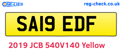 SA19EDF are the vehicle registration plates.