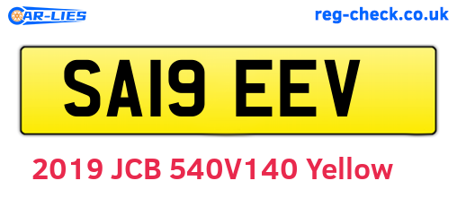 SA19EEV are the vehicle registration plates.