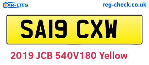 SA19CXW are the vehicle registration plates.