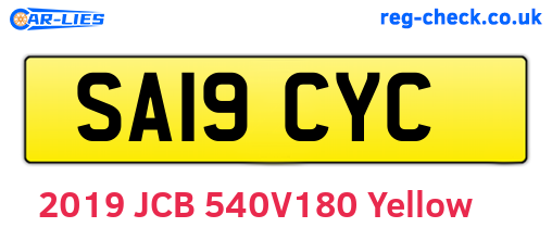 SA19CYC are the vehicle registration plates.