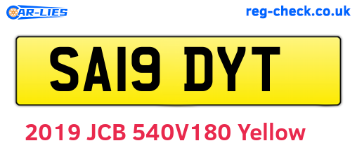 SA19DYT are the vehicle registration plates.
