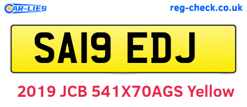 SA19EDJ are the vehicle registration plates.