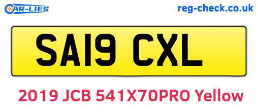 SA19CXL are the vehicle registration plates.
