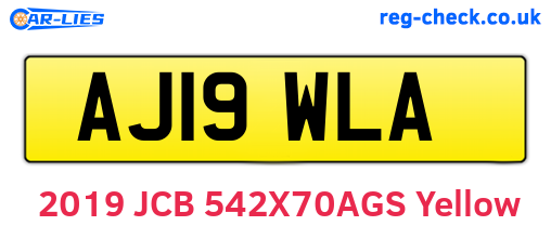 AJ19WLA are the vehicle registration plates.
