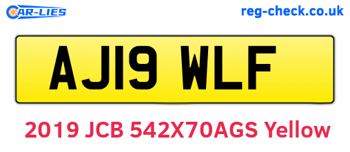 AJ19WLF are the vehicle registration plates.