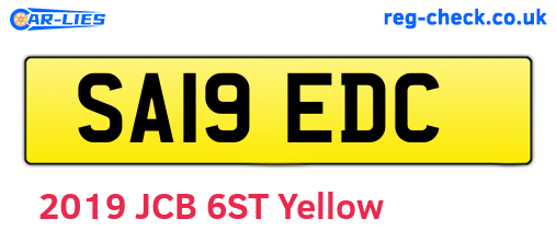SA19EDC are the vehicle registration plates.