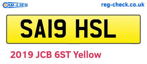 SA19HSL are the vehicle registration plates.