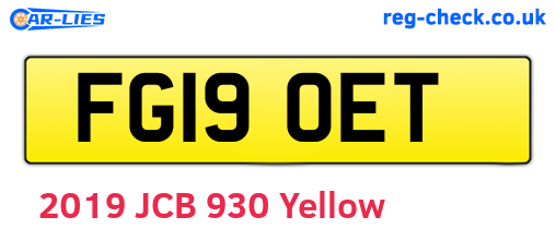 FG19OET are the vehicle registration plates.