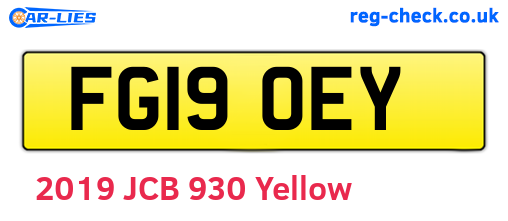 FG19OEY are the vehicle registration plates.
