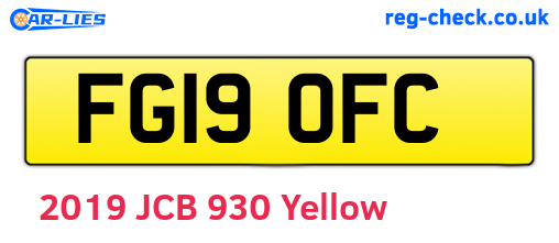 FG19OFC are the vehicle registration plates.