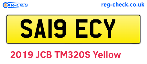 SA19ECY are the vehicle registration plates.