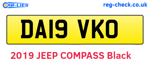DA19VKO are the vehicle registration plates.