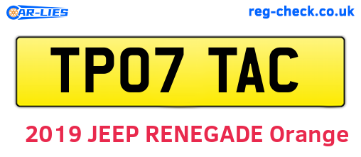 TP07TAC are the vehicle registration plates.