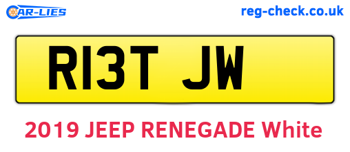 R13TJW are the vehicle registration plates.