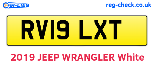 RV19LXT are the vehicle registration plates.