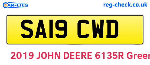 SA19CWD are the vehicle registration plates.