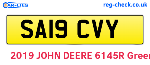 SA19CVY are the vehicle registration plates.