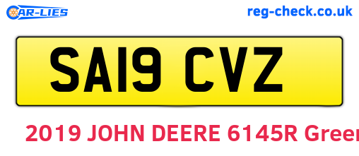 SA19CVZ are the vehicle registration plates.