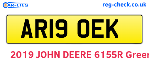 AR19OEK are the vehicle registration plates.