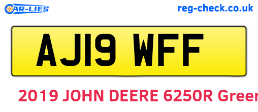 AJ19WFF are the vehicle registration plates.