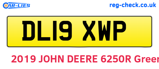 DL19XWP are the vehicle registration plates.
