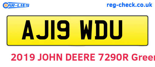 AJ19WDU are the vehicle registration plates.