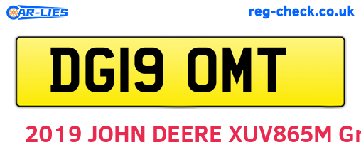 DG19OMT are the vehicle registration plates.