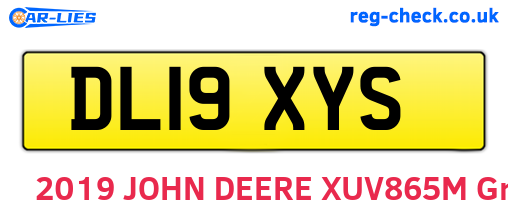 DL19XYS are the vehicle registration plates.