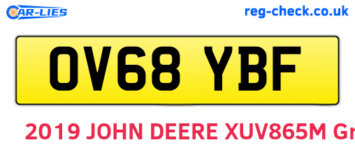 OV68YBF are the vehicle registration plates.