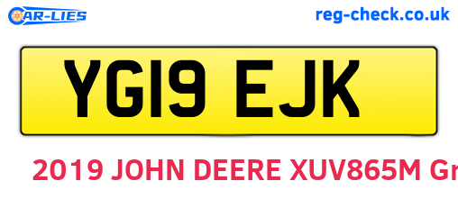 YG19EJK are the vehicle registration plates.
