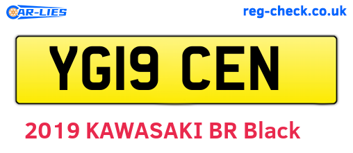 YG19CEN are the vehicle registration plates.