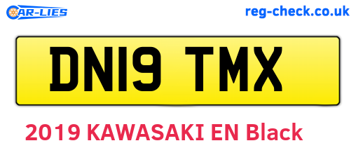 DN19TMX are the vehicle registration plates.