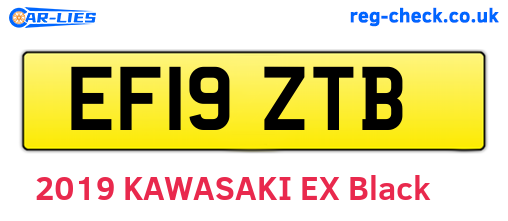 EF19ZTB are the vehicle registration plates.
