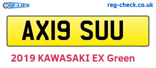 AX19SUU are the vehicle registration plates.