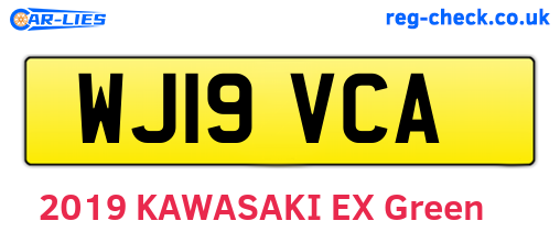 WJ19VCA are the vehicle registration plates.