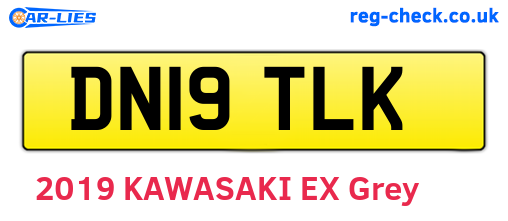 DN19TLK are the vehicle registration plates.