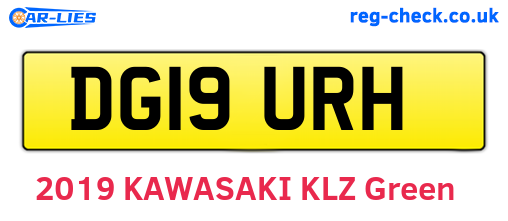 DG19URH are the vehicle registration plates.