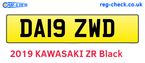 DA19ZWD are the vehicle registration plates.