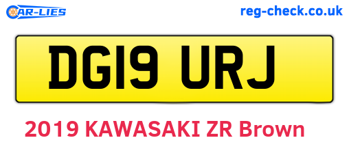 DG19URJ are the vehicle registration plates.